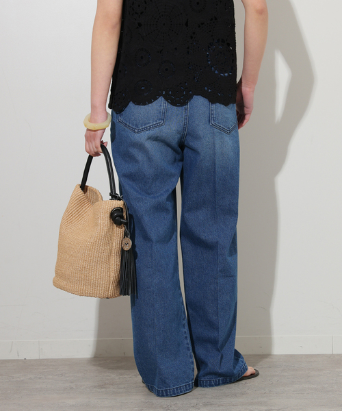 JOURNAL STANDARD relume(ジャーナルスタンダード レリューム)の「《追加》C/Rデニムワイドイージー(デニムパンツ・レディース・ネイビー/ブルー・38/36)」の10枚目の写真