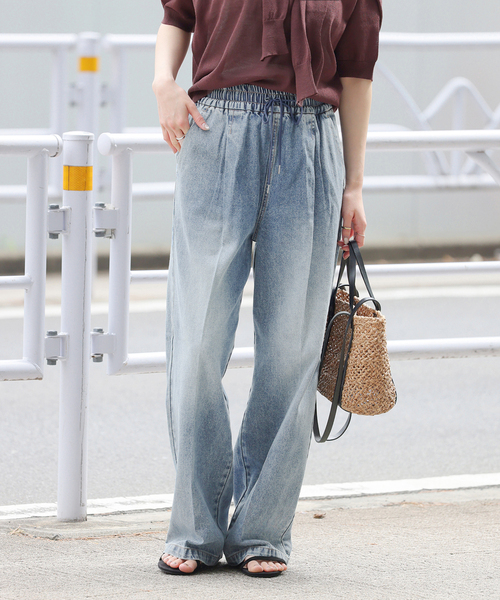 JOURNAL STANDARD relume ワイドパンツ　イージーパンツ WEB限定追加》C/Rデニムワイドイージー（デニムパンツ