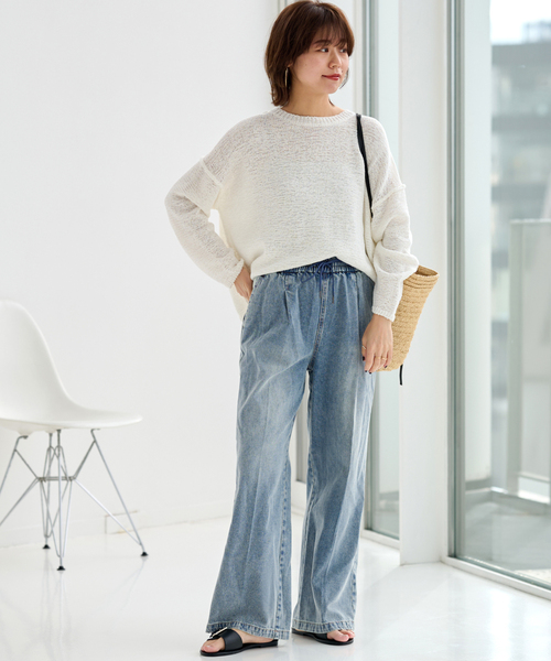 JOURNAL STANDARD relume(ジャーナルスタンダード レリューム)の「《追加》C/Rデニムワイドイージー(デニムパンツ・レディース・ネイビー/ブルー・38/36)」の18枚目の写真