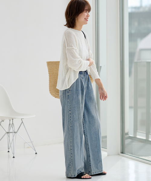 JOURNAL STANDARD relume(ジャーナルスタンダード レリューム)の「《追加》C/Rデニムワイドイージー(デニムパンツ・レディース・ネイビー/ブルー・38/36)」の20枚目の写真