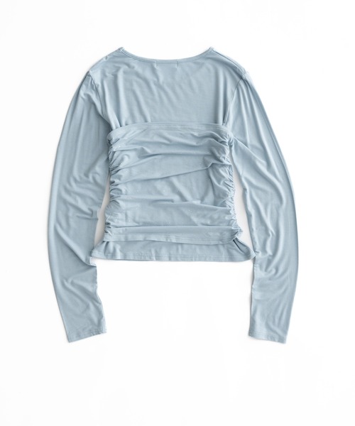 MUHET(ミュエータ)の「【set item】rhinestone bustier & long sleeve tops / ラインストーン付きビスチェロンT(Tシャツ/カットソー・レディース・ライトグレー/ライトブルー/ブラック/オフホワイト・FREE)」の14枚目の写真