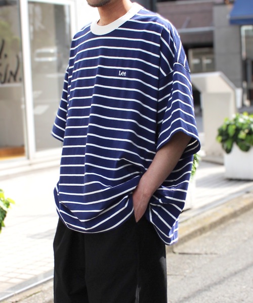 Lee（リー）の「LEE /BORDER BIG TEE/LT3202（Tシャツ/カットソー・メンズ・ネイビー/ホワイト/ブラック・FREE）」の3枚目の写真