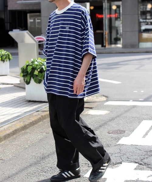 Lee（リー）の「LEE /BORDER BIG TEE/LT3202（Tシャツ/カットソー・メンズ・ネイビー/ホワイト/ブラック・FREE）」の9枚目の写真