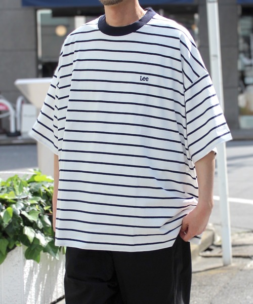 Lee（リー）の「LEE /BORDER BIG TEE/LT3202（Tシャツ/カットソー・メンズ・ネイビー/ホワイト/ブラック・FREE）」の6枚目の写真