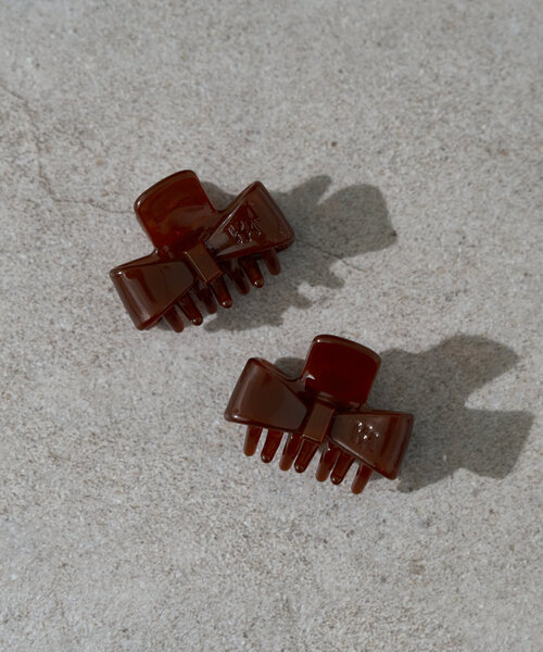 Kastane（カスタネ）の「【fiw.】リボンミニクリップSET（バレッタ/ヘアクリップ・レディース・アイボリー/ブラウン/ブラック・FREE）」の3枚目の写真