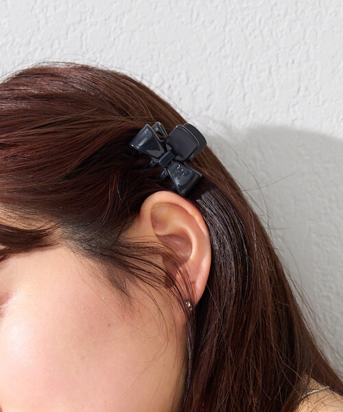 Kastane（カスタネ）の「【fiw.】リボンミニクリップSET（バレッタ/ヘアクリップ・レディース・アイボリー/ブラウン/ブラック・FREE）」の2枚目の写真