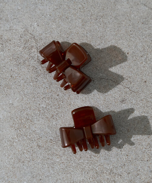 Kastane（カスタネ）の「【fiw.】リボンミニクリップSET（バレッタ/ヘアクリップ・レディース・アイボリー/ブラウン/ブラック・FREE）」の5枚目の写真