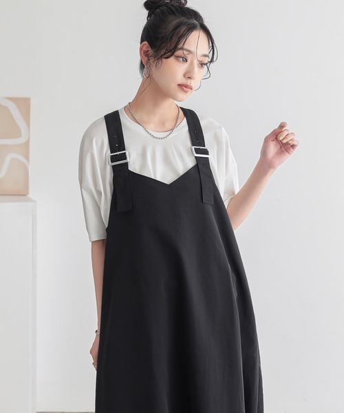 n'OrLABEL（ノアールレーベル）の「『コクーンナイロンジャンパースカート』（ジャンパースカート・レディース・グリーン/ブラック/グレイッシュベージュ・1/2）」の20枚目の写真