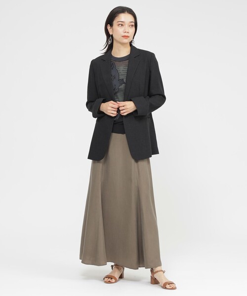 EVEX by KRIZIA（エヴェックスバイクリツィア）の「【L】【カタログ掲載品】【ウォッシャブル】シアーヴィンテージスラブテーラージャケット（テーラードジャケット・レディース・ブラック/オフホワイト・44/46）」の4枚目の写真