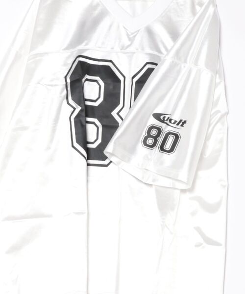 a.p.o.v.（エーピーオービー）の「a.p.o.v. ビッグナンバリングシャイニーポリオーバーサイズフットボールシャツ（Tシャツ/カットソー・メンズ・ホワイト/ブラック/ライトブルー・ONESIZE）」の5枚目の写真