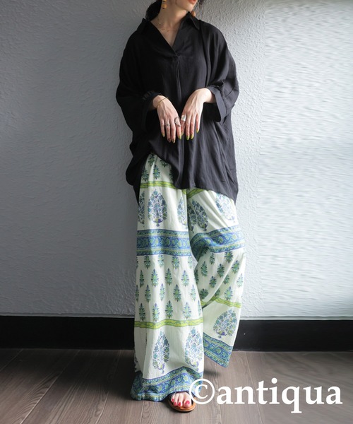 antiqua（アンティカ）の「楊柳風スキッパーシャツ（シャツ/ブラウス・レディース・ホワイト/ブラック・ONESIZE）」の16枚目の写真