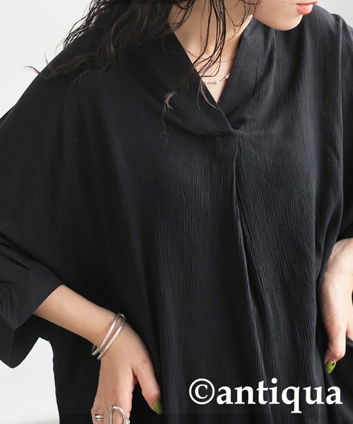 antiqua（アンティカ）の「楊柳風スキッパーシャツ（シャツ/ブラウス・レディース・ホワイト/ブラック・ONESIZE）」の20枚目の写真