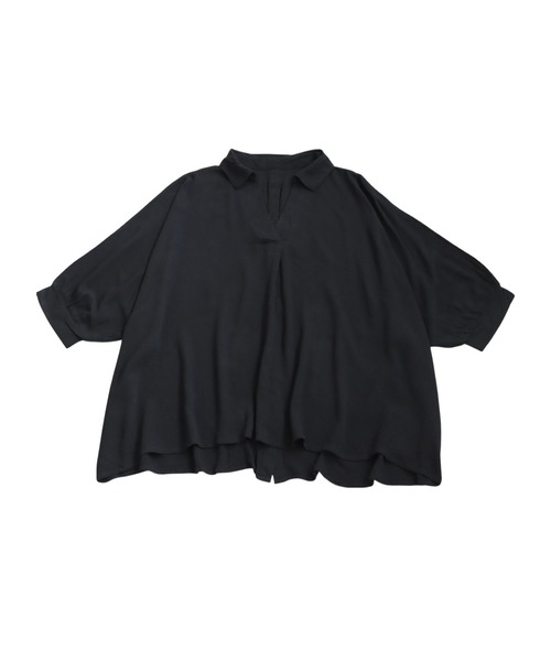 antiqua（アンティカ）の「楊柳風スキッパーシャツ（シャツ/ブラウス・レディース・ホワイト/ブラック・ONESIZE）」の14枚目の写真