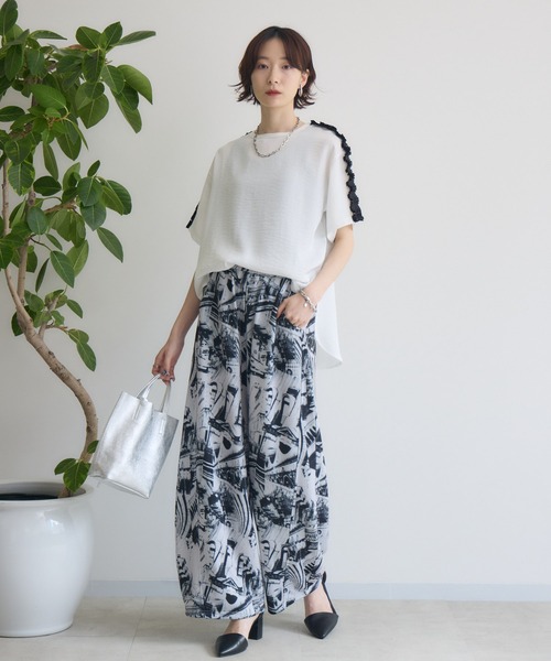 tシャツ TRANOI .ショルダーフリルレイズプルオーバー レディース TRANOI .ショルダーフリルレイズプルオーバー（Tシャツ