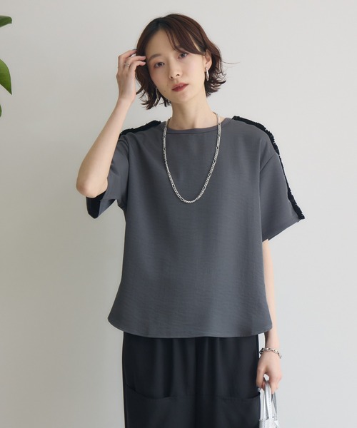 tシャツ TRANOI .ショルダーフリルレイズプルオーバー レディース TRANOI .ショルダーフリルレイズプルオーバー（Tシャツ