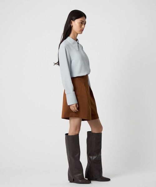 EMMEL REFINES(エメルリファインズ)の「<EMMEL REFINES>EM パイピングエリ トロミシャツ(シャツ/ブラウス・レディース・オフホワイト/ライトブルー/ダークブラウン・FREE)」の14枚目の写真