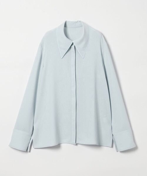 EMMEL REFINES(エメルリファインズ)の「<EMMEL REFINES>EM パイピングエリ トロミシャツ(シャツ/ブラウス・レディース・オフホワイト/ライトブルー/ダークブラウン・FREE)」の15枚目の写真