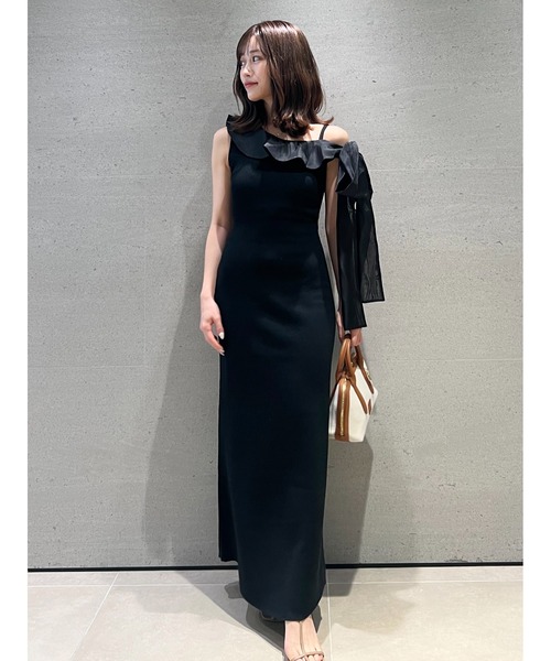 SNIDEL（スナイデル）の「ワンショルリボンニットワンピース（ワンピース・レディース・ブラック/ダークグレー/ミント・F）」の4枚目の写真