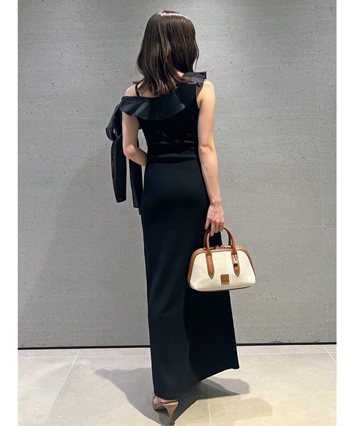 SNIDEL（スナイデル）の「ワンショルリボンニットワンピース（ワンピース・レディース・ブラック/ダークグレー/ミント・F）」の15枚目の写真