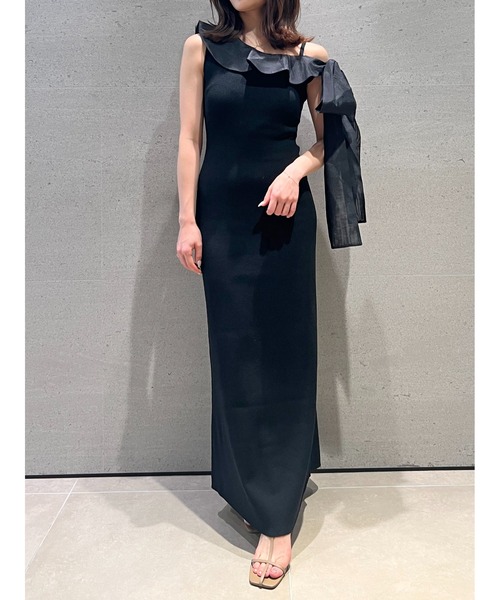 SNIDEL（スナイデル）の「ワンショルリボンニットワンピース（ワンピース・レディース・ブラック/ダークグレー/ミント・F）」の12枚目の写真