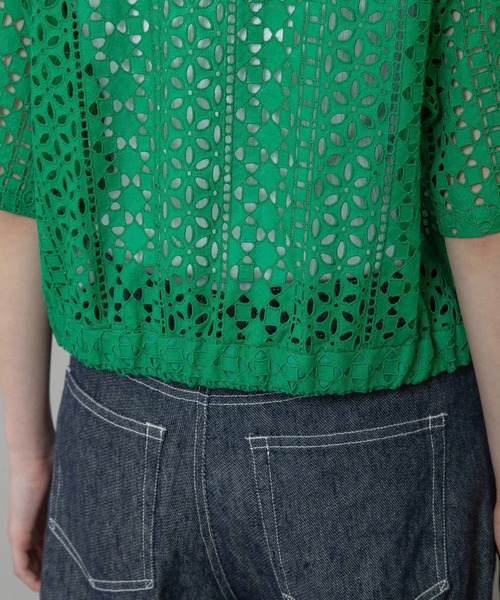 Munich（ミューニック）の「カットワークレースシャツ（シャツ/ブラウス・レディース・ホワイト/ブラック/グリーン・FREE）」の15枚目の写真