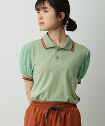 Lipoy（リポイ）の「シフォン使い半袖ポロ（ポロシャツ）」