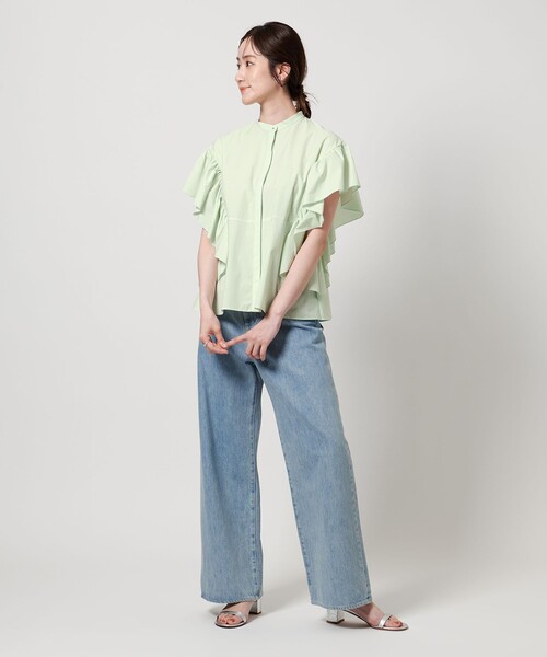 UNITED ARROWS（ユナイテッドアローズ）の「イージー フレアスリーブ ブラウス ‐撥水・UVカット・防シワ‐（シャツ/ブラウス・レディース・オフホワイト/ブラック/ライム/ネイビー・FREE）」の7枚目の写真