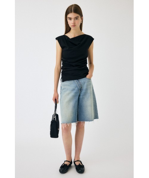 MOUSSY（マウジー）の「COWL NECK ノースリーブトップス（Tシャツ/カットソー・レディース・オフホワイト/ブラック/ブラウン・FREE）」の5枚目の写真