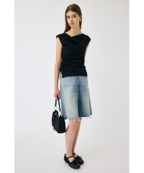 MOUSSY（マウジー）の「COWL NECK ノースリーブトップス（Tシャツ/カットソー・レディース・オフホワイト/ブラック/ブラウン・FREE）」の6枚目の写真