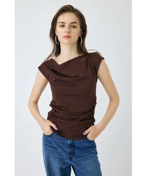 MOUSSY（マウジー）の「COWL NECK ノースリーブトップス（Tシャツ/カットソー・レディース・オフホワイト/ブラック/ブラウン・FREE）」の11枚目の写真