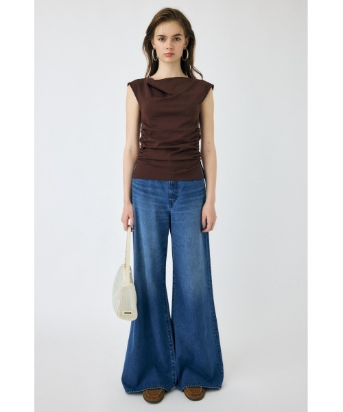 MOUSSY（マウジー）の「COWL NECK ノースリーブトップス（Tシャツ/カットソー・レディース・オフホワイト/ブラック/ブラウン・FREE）」の14枚目の写真