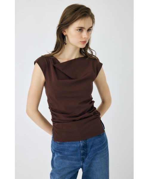 MOUSSY（マウジー）の「COWL NECK ノースリーブトップス（Tシャツ/カットソー・レディース・オフホワイト/ブラック/ブラウン・FREE）」の15枚目の写真