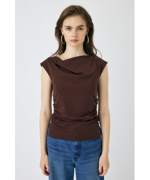 MOUSSY（マウジー）の「COWL NECK ノースリーブトップス（Tシャツ/カットソー・レディース・オフホワイト/ブラック/ブラウン・FREE）」の16枚目の写真