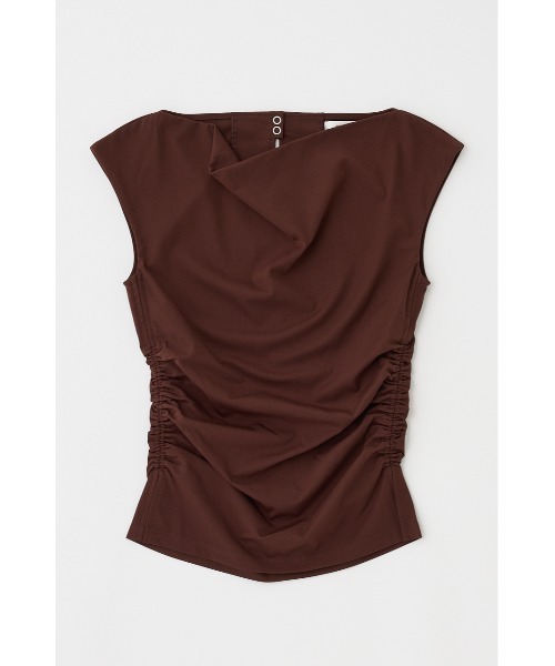MOUSSY（マウジー）の「COWL NECK ノースリーブトップス（Tシャツ/カットソー・レディース・オフホワイト/ブラック/ブラウン・FREE）」の17枚目の写真
