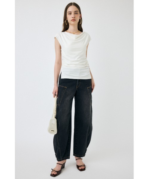 MOUSSY（マウジー）の「COWL NECK ノースリーブトップス（Tシャツ/カットソー・レディース・オフホワイト/ブラック/ブラウン・FREE）」の21枚目の写真