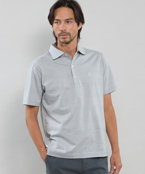 MACKINTOSH LONDON（マッキントッシュ ロンドン）の「ジャカードグレンチェック ブライトンポロシャツ（ポロシャツ・メンズ・ネイビー/ブルー系その他4/ブルー・M/L/XL）」の3枚目の写真