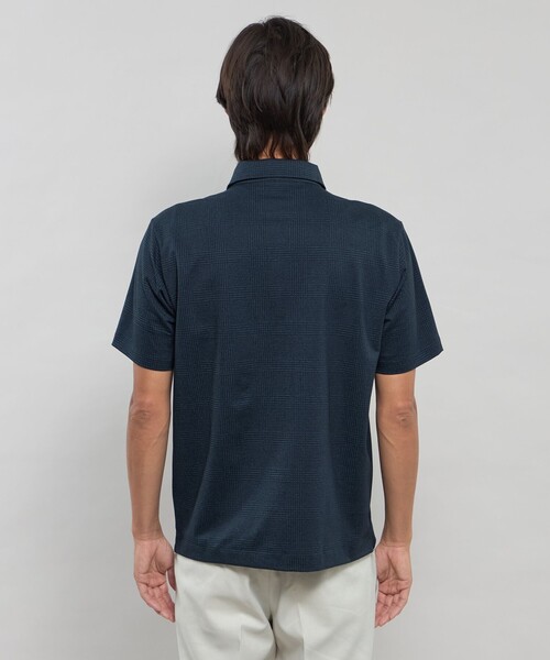 MACKINTOSH LONDON（マッキントッシュ ロンドン）の「ジャカードグレンチェック ブライトンポロシャツ（ポロシャツ・メンズ・ネイビー/ブルー系その他4/ブルー・M/L/XL）」の6枚目の写真
