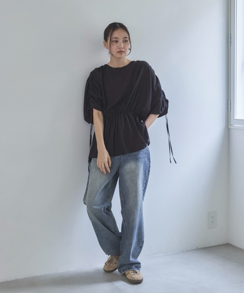 feepur（フェピュール）の「ショルダーギャザーボックスブラウス（シャツ/ブラウス・レディース・アイボリー/ブラック・MEDIUM）」の14枚目の写真