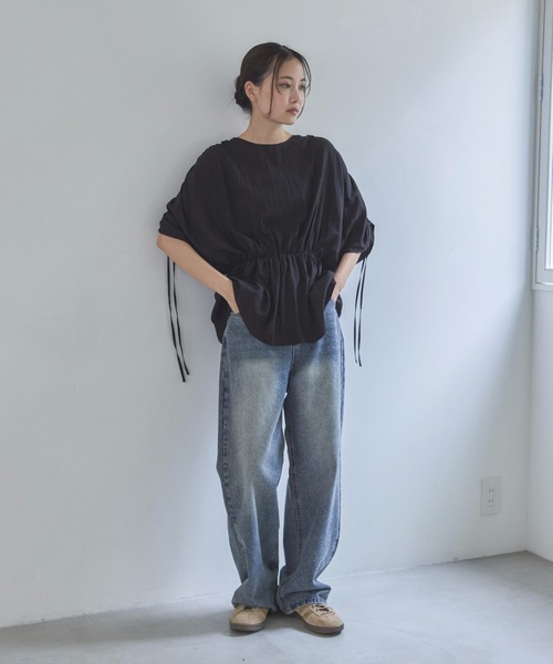 feepur（フェピュール）の「ショルダーギャザーボックスブラウス（シャツ/ブラウス・レディース・アイボリー/ブラック・MEDIUM）」の15枚目の写真