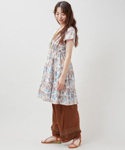 チャイハネ(チャイハネ)の「【チャイハネ】アリーンチュニックワンピース(チュニック・レディース・ブルー/ホワイト・FREE)」の8枚目の写真