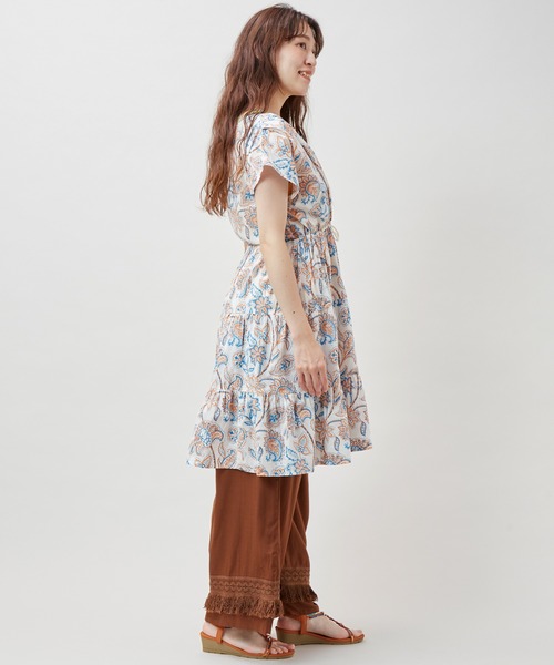 チャイハネ(チャイハネ)の「【チャイハネ】アリーンチュニックワンピース(チュニック・レディース・ブルー/ホワイト・FREE)」の9枚目の写真