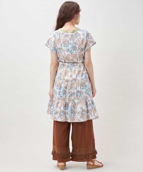 チャイハネ(チャイハネ)の「【チャイハネ】アリーンチュニックワンピース(チュニック・レディース・ブルー/ホワイト・FREE)」の10枚目の写真