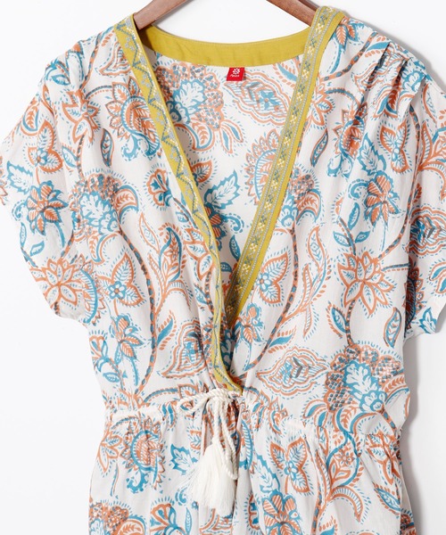 チャイハネ(チャイハネ)の「【チャイハネ】アリーンチュニックワンピース(チュニック・レディース・ブルー/ホワイト・FREE)」の5枚目の写真