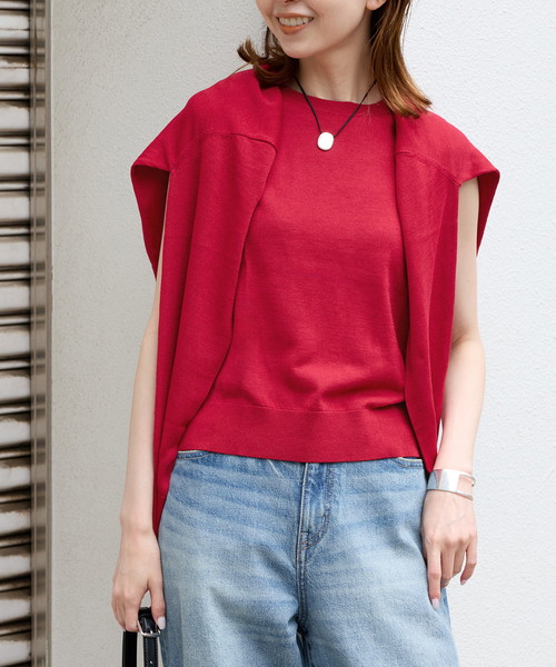 JOURNAL STANDARD(ジャーナルスタンダード)の「ウォッシャブルVOCE アンサンブル(アンサンブル・レディース・レッド/ブラック/チャコールグレー・FREE)」の15枚目の写真