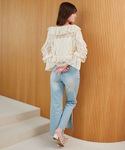 MAJESTIC LEGON（マジェスティックレゴン）の「キャミセットフリルブラウス（シャツ/ブラウス・レディース・アイボリー/ブルー系その他2/グレー系その他/ホワイト系その他2・MEDIUM）」の11枚目の写真