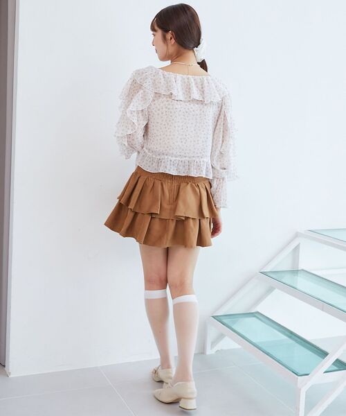 MAJESTIC LEGON（マジェスティックレゴン）の「キャミセットフリルブラウス（シャツ/ブラウス・レディース・アイボリー/ブルー系その他2/グレー系その他/ホワイト系その他2・MEDIUM）」の18枚目の写真