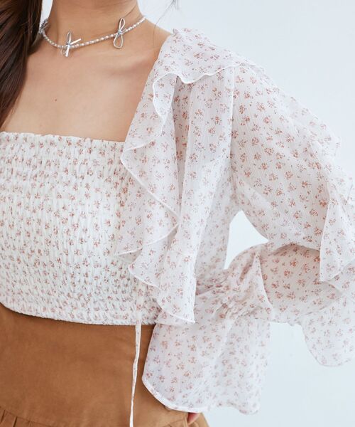 MAJESTIC LEGON（マジェスティックレゴン）の「キャミセットフリルブラウス（シャツ/ブラウス・レディース・アイボリー/ブルー系その他2/グレー系その他/ホワイト系その他2・MEDIUM）」の22枚目の写真