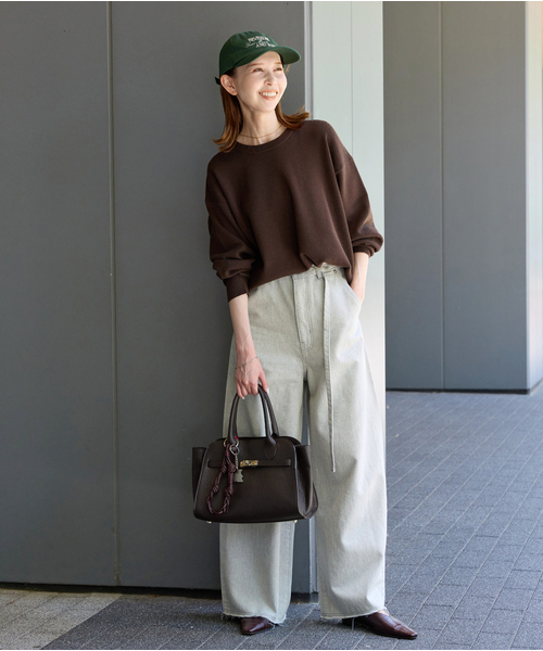 JOURNAL STANDARD（ジャーナルスタンダード）の「《WEB限定追加》ウォッシャブルTEXBRIDクループルオーバー（ニット/セーター・レディース・チャコールグレー/ブラック/ブラウン・FREE）」の6枚目の写真