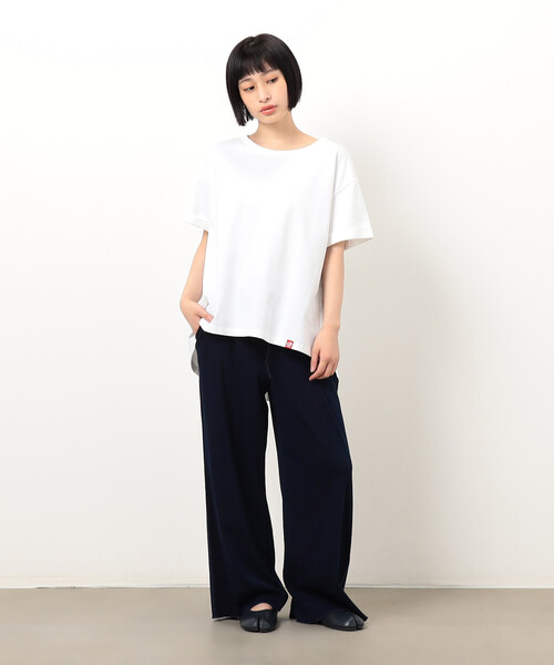 ONIGIRI（オニギリ）の「バックタックＴシャツ（Tシャツ/カットソー・レディース・オフホワイト/サックスブルー・FREE）」の3枚目の写真