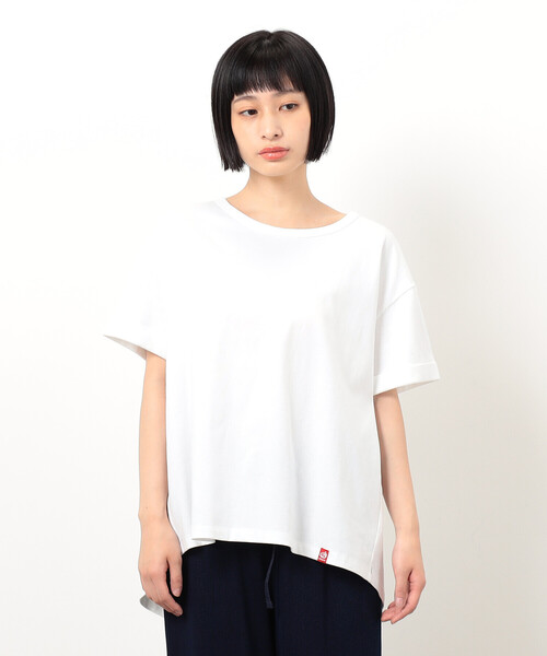 ONIGIRI（オニギリ）の「バックタックＴシャツ（Tシャツ/カットソー・レディース・オフホワイト/サックスブルー・FREE）」の6枚目の写真